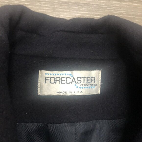 Vtg Forecaster of Boston Womens Pea Coat Size 8 Navy Blue Wool Jacket Made USA - Picture 2 of 9